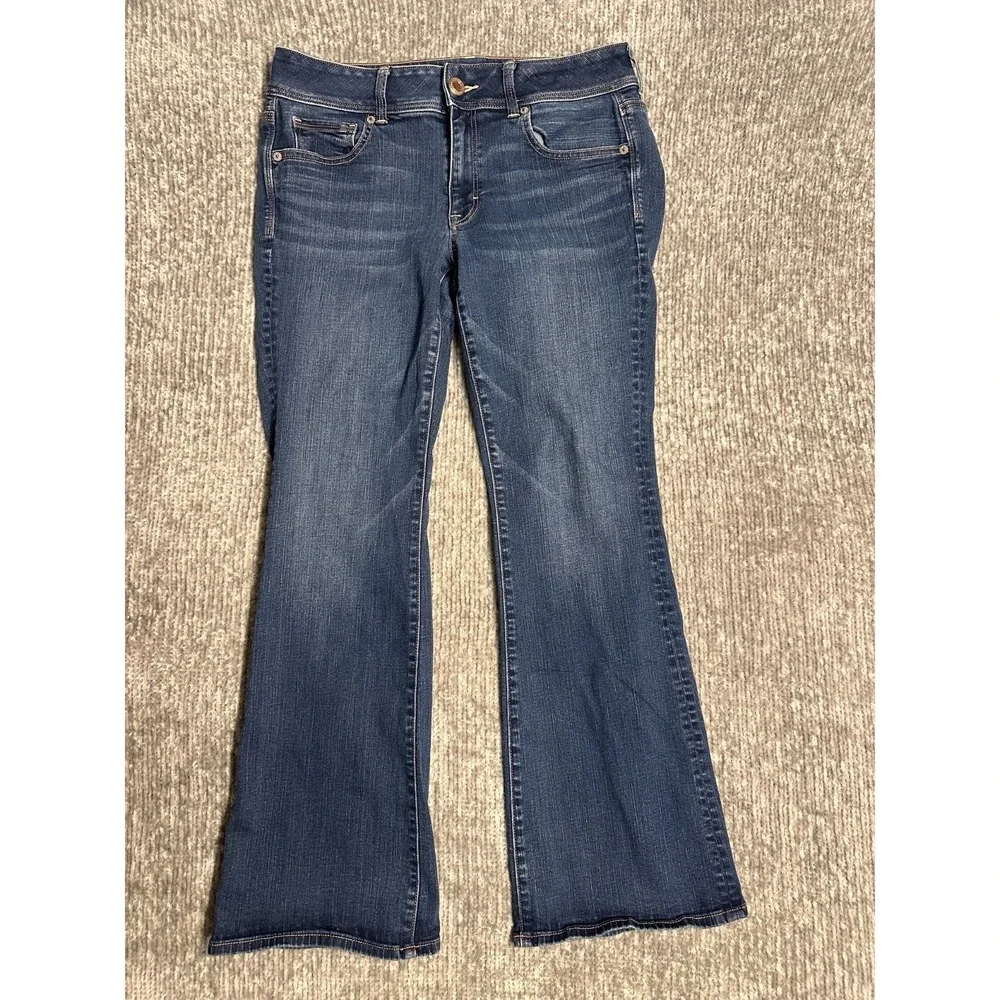 American Eagle Kick Boot Super Stretch Jeans Medium Wash Size 10 Bootcut
